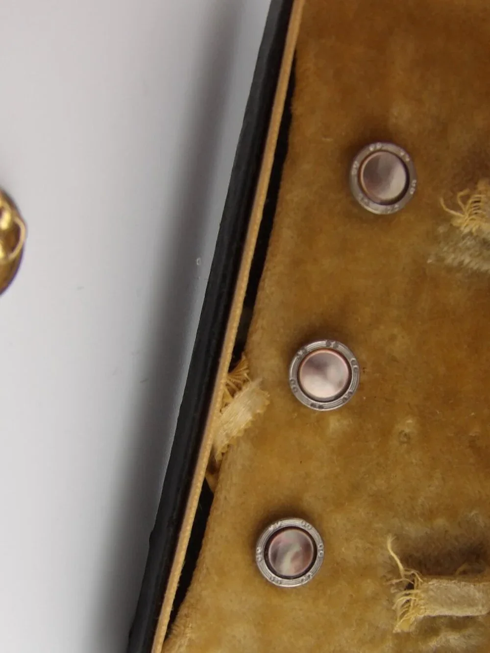 Vintage Larter 5 Piece Gold Plated Cuff Links & Shirt Stud Set